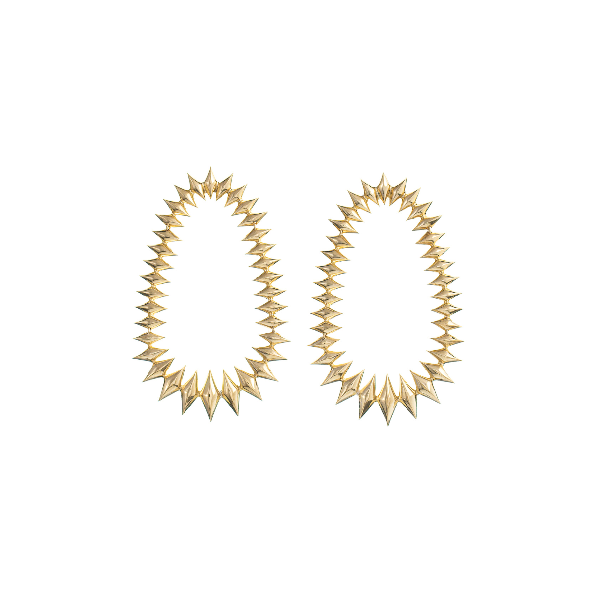 Brinco Ouro Amarelo Spikes Maleáveis