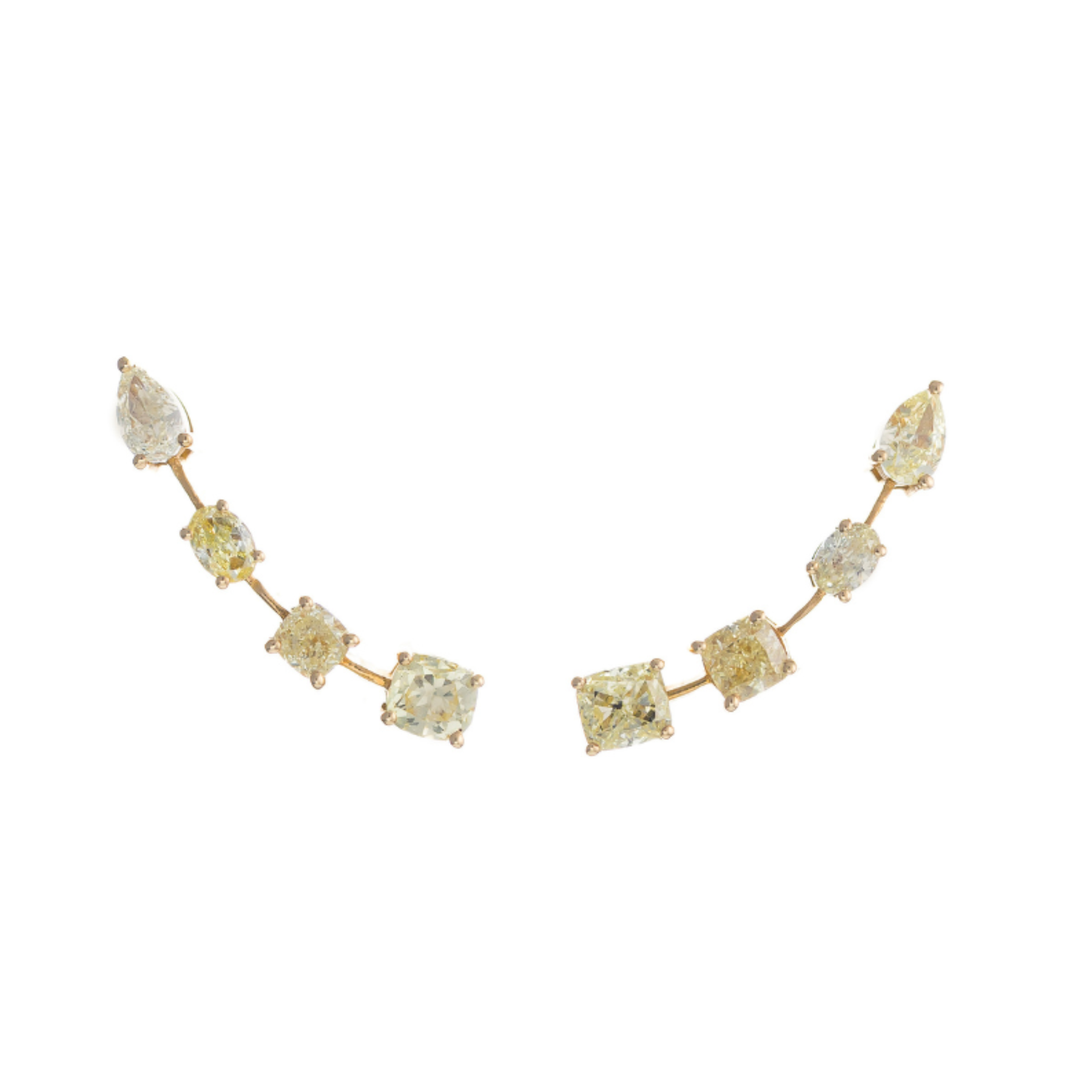 Brinco Ear Cuff em Ouro Amarelo com Brilhantes Fancy Yellow